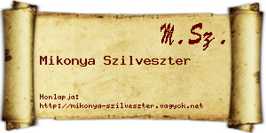 Mikonya Szilveszter névjegykártya